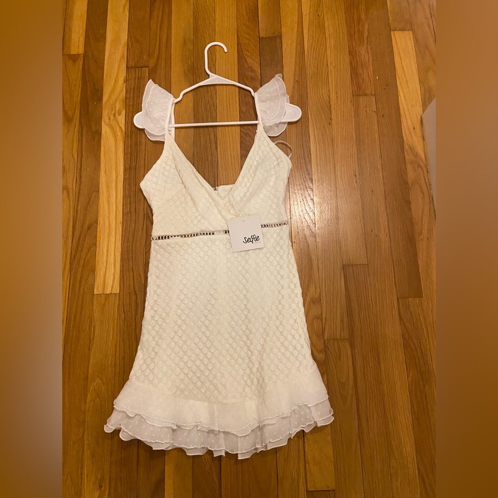 Selfie Leslie Ivory Textured Slip Dress
